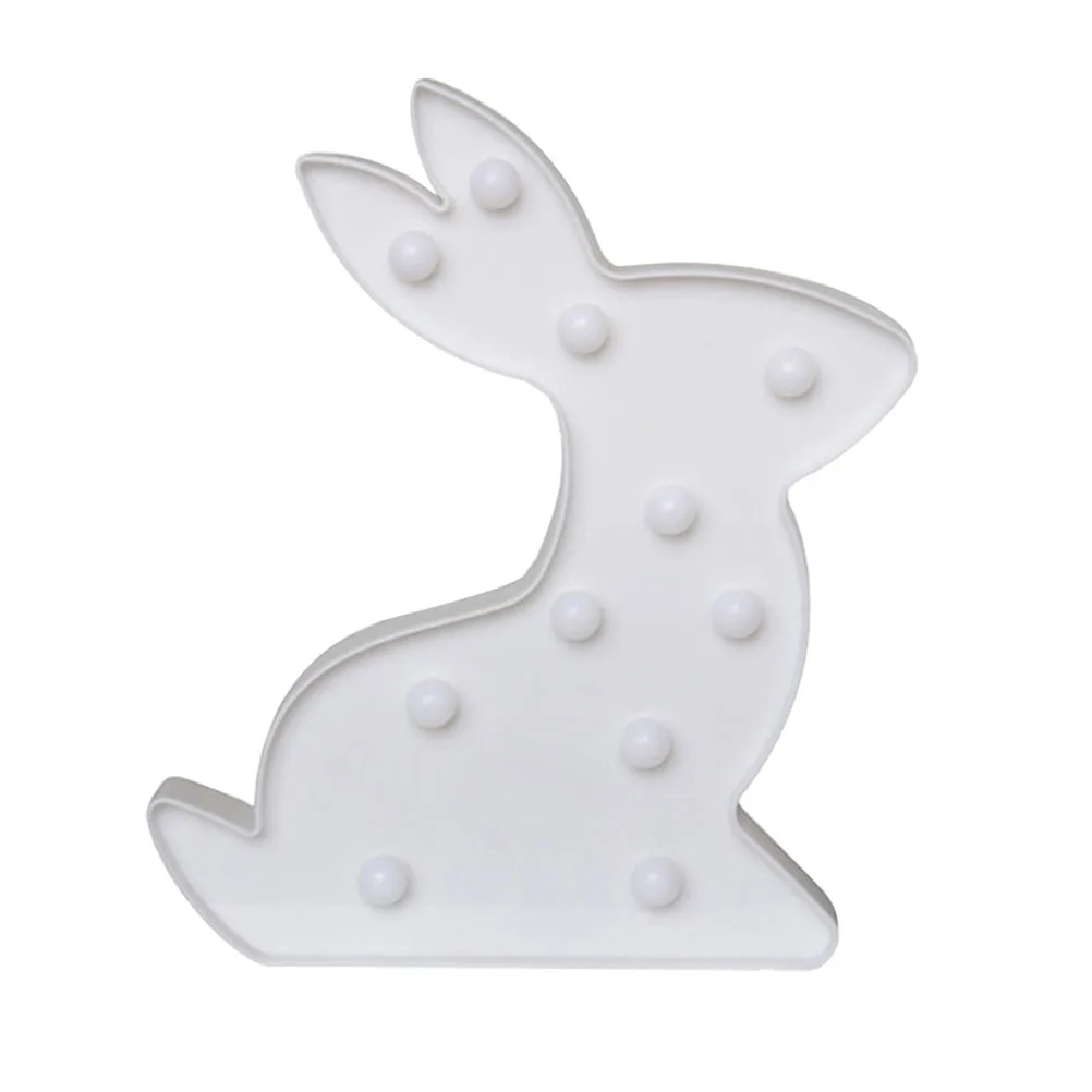 Creative Rabbit Shape Neon LED Night Light Desktop Lamp Soft Glow Party Home Decoration Birthday Bedside Festival Light