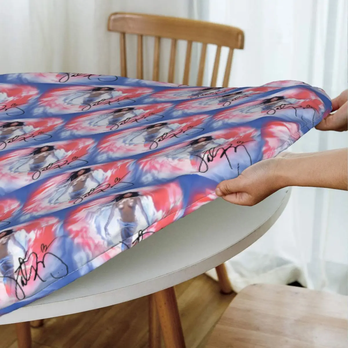 Katy Perry Autograph Waterproof Round Tablecloth Oilproof Table Cloth for Kitchen Events Dining Table Cover