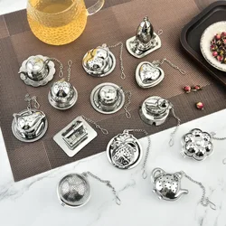 Stainless Steel Tea Ball Infuser Filter Interval Diffuser with Extended Chain Hook for Brew Leaf Tea