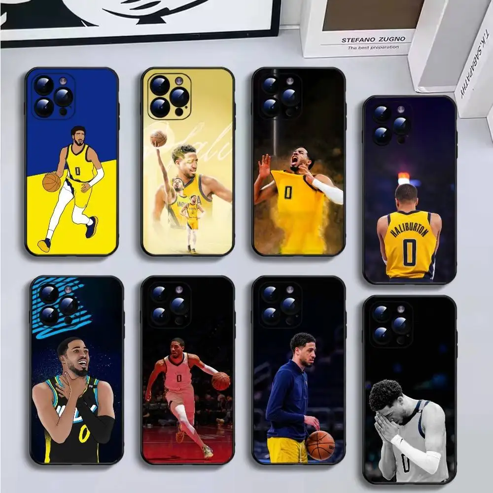 

Basketball Tyrese Haliburton Phone Case For iPhone16,15,14,13,12,11 Plus,Pro Max,XS,X,XR,SE,Mini,8,7,Soft Black Cover