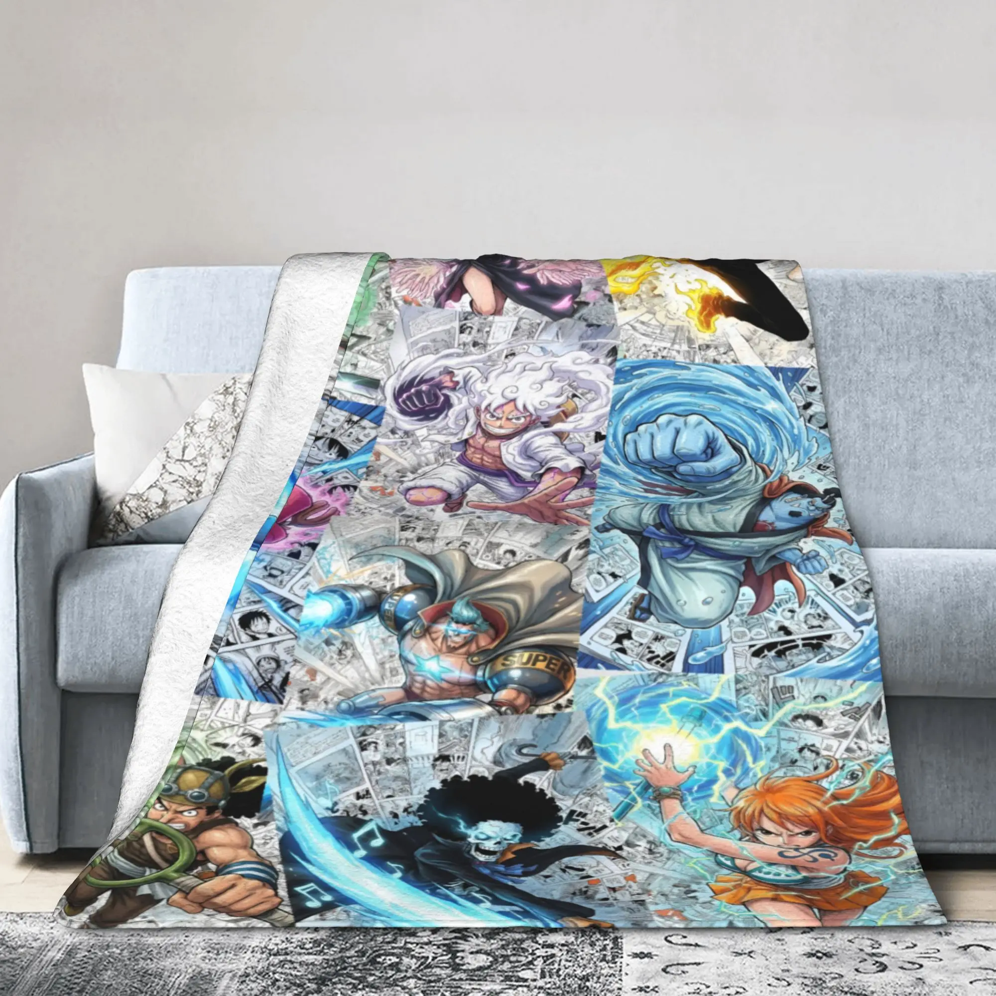 Custom Anime Luffy Comic Blanket 3D Printed Soft Flannel Fleece Warm Manga  Throw Blankets for Office Bed Sofa Quilt