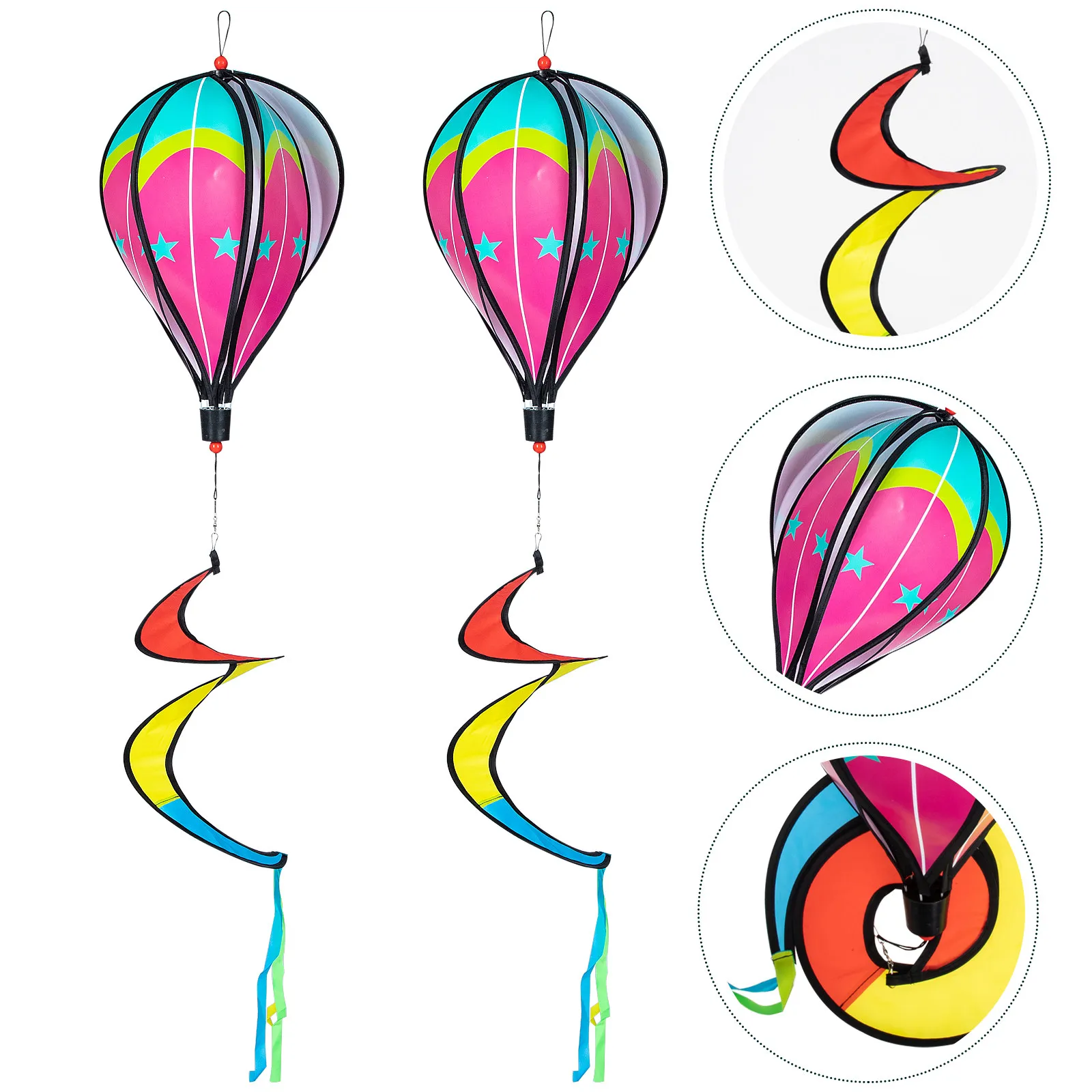 

2 шт. Декоративные ветряные мельницы-спирали в виде воздушных шаров для сада и двора, подвесные украшения для улицы