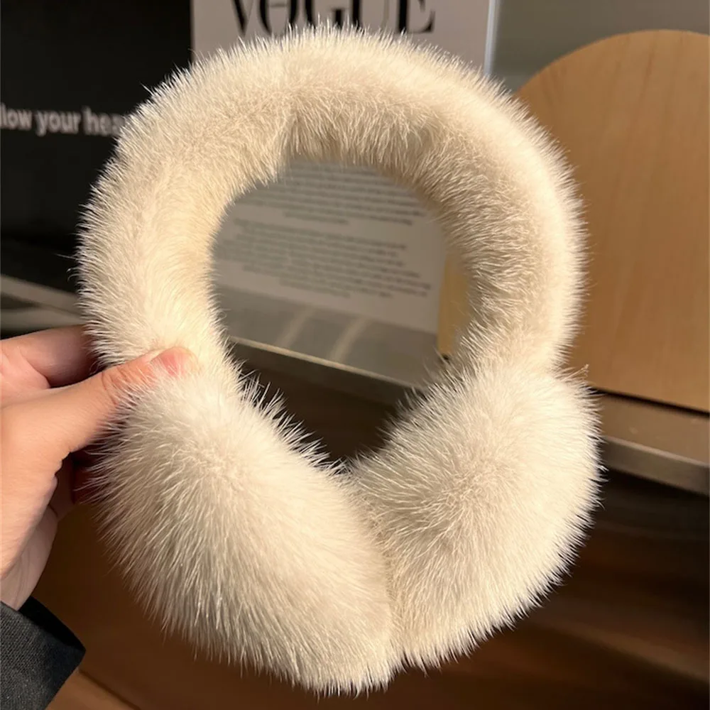 Muffle Earflap Luxury Women's Winter Warm 100% Natural Real Mink Fur Earmuffs Fashion Outdoor Cold Protection Girls Ear-Muffsear