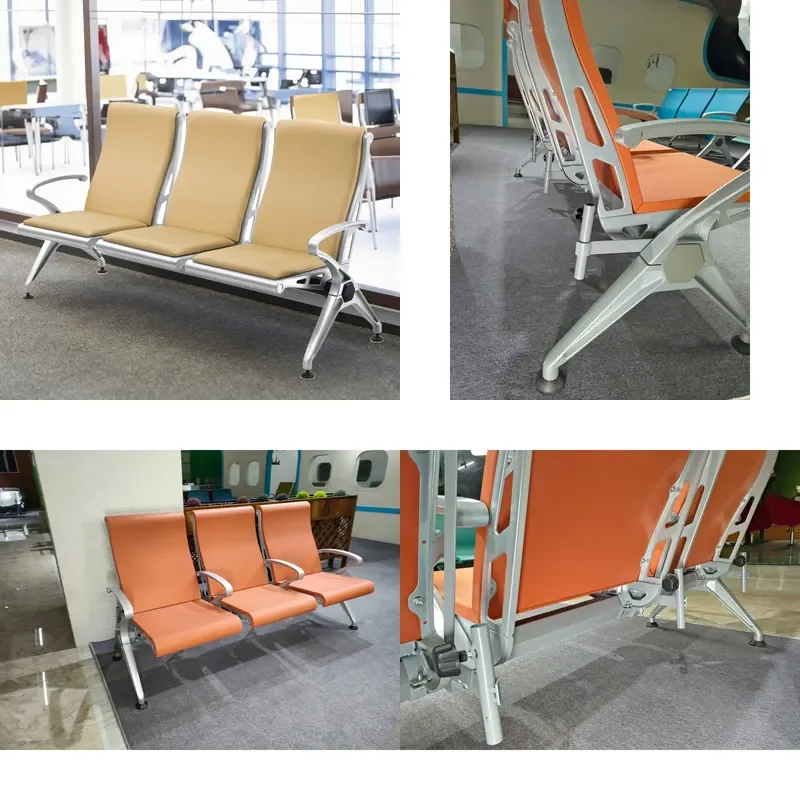 Modern Waiting Room Chairs with Polyurethane Leather Armrests Multipurpose Seating for Restaurant Lobby Meeting Reception