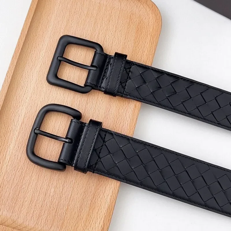 Leather woven personalized needle belt Hand-woven leather belt for men and women Business casual suit belt