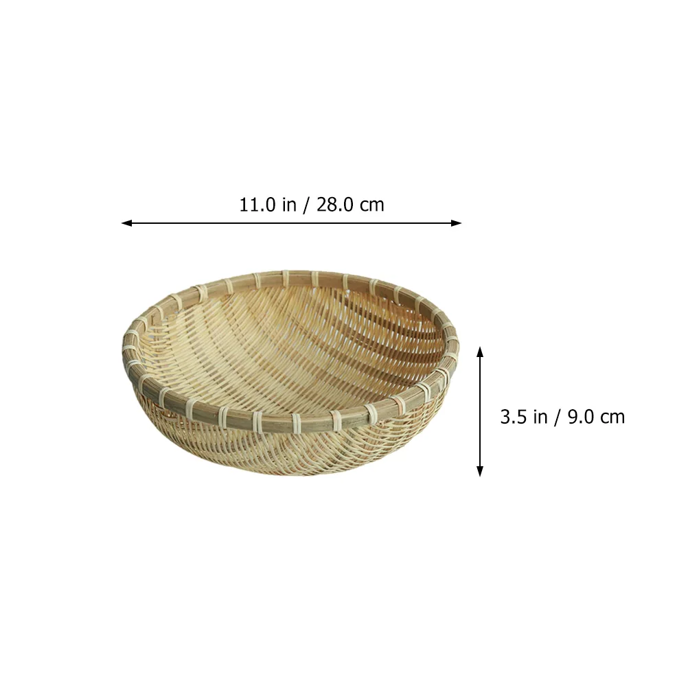 

1Pcs Bamboo Storage Basket Pastoral Khaki Fruit Basket Kitchen Organizer Multipurpose Vegetable Snack Holder