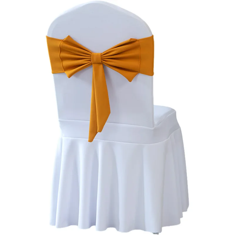 Bruiloft decoratie spandex stoel sjerp met kant-en-klare vlinderdas knoop, ideaal voor banket verjaardag verjaardagsfeestje evenementen vakantie