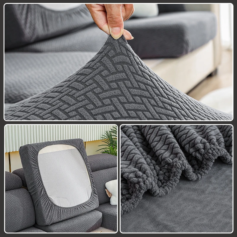 Oblique Grid Elastic Sofa Cover Jacquard Sofa Seat Cushion Covers Stretch Couch Cover for Living Room Sofa Slipcovers Washable