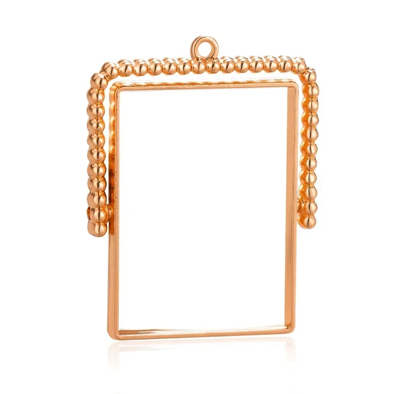 25*35mm 4pcs 아연 합금 DIY 펜 던 트 귀걸이 쥬얼리 액세서리에 대 한 손수 회전 사각형 사진 프레임 매력 펜 던 트