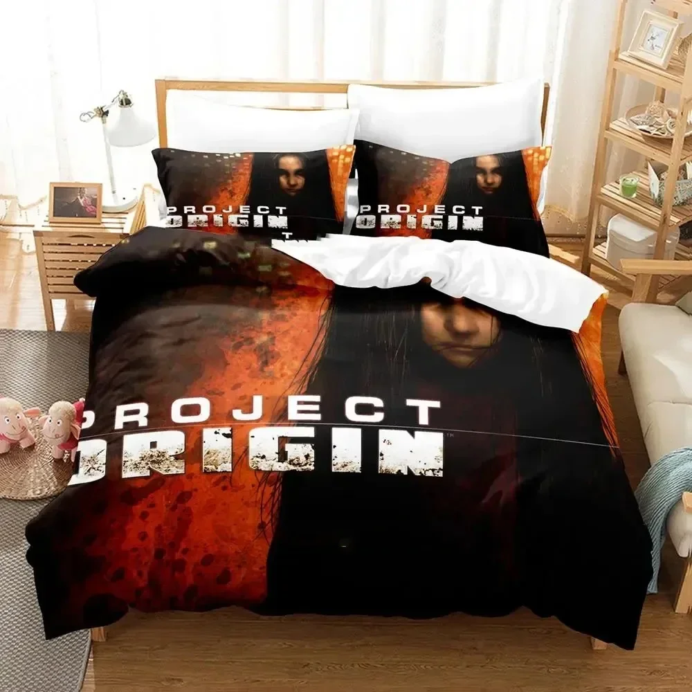 

3D Print F.E.A.R. 2 Project Origin Bedding Set Duvet Cover Bed Set Quilt Cover Pillowcase Comforter king Queen Size Boys Adult