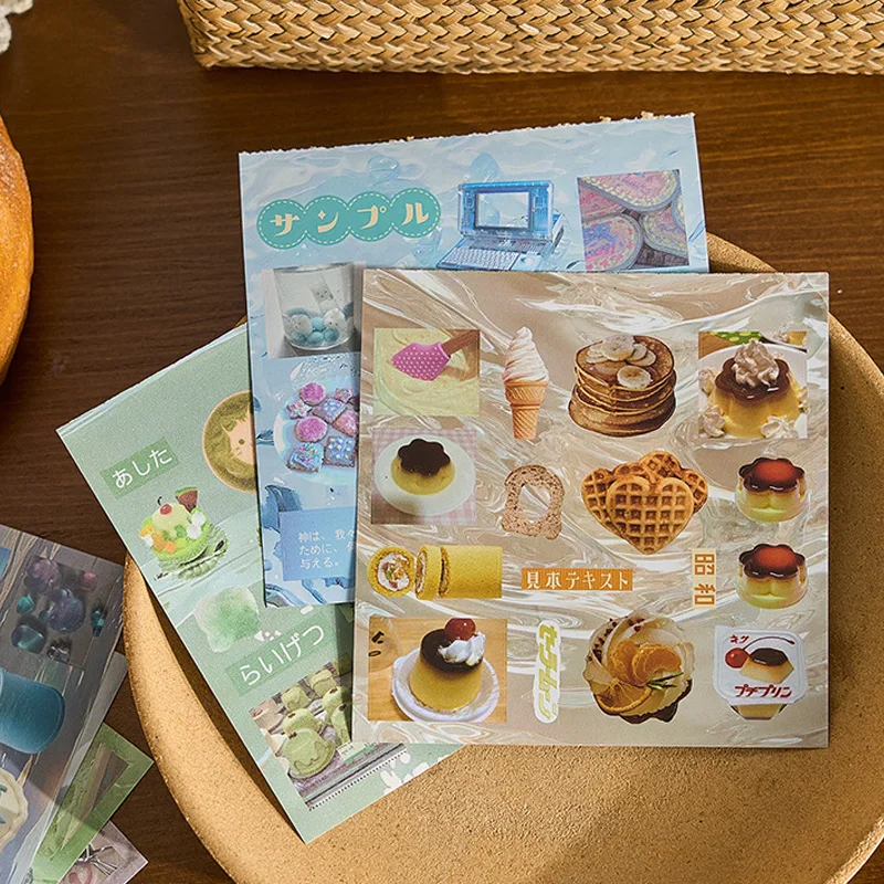 30 peças/saco japonês retro-estilo material multifuncional série de mercado diy criativo telefone volta cartão adesivo materiais