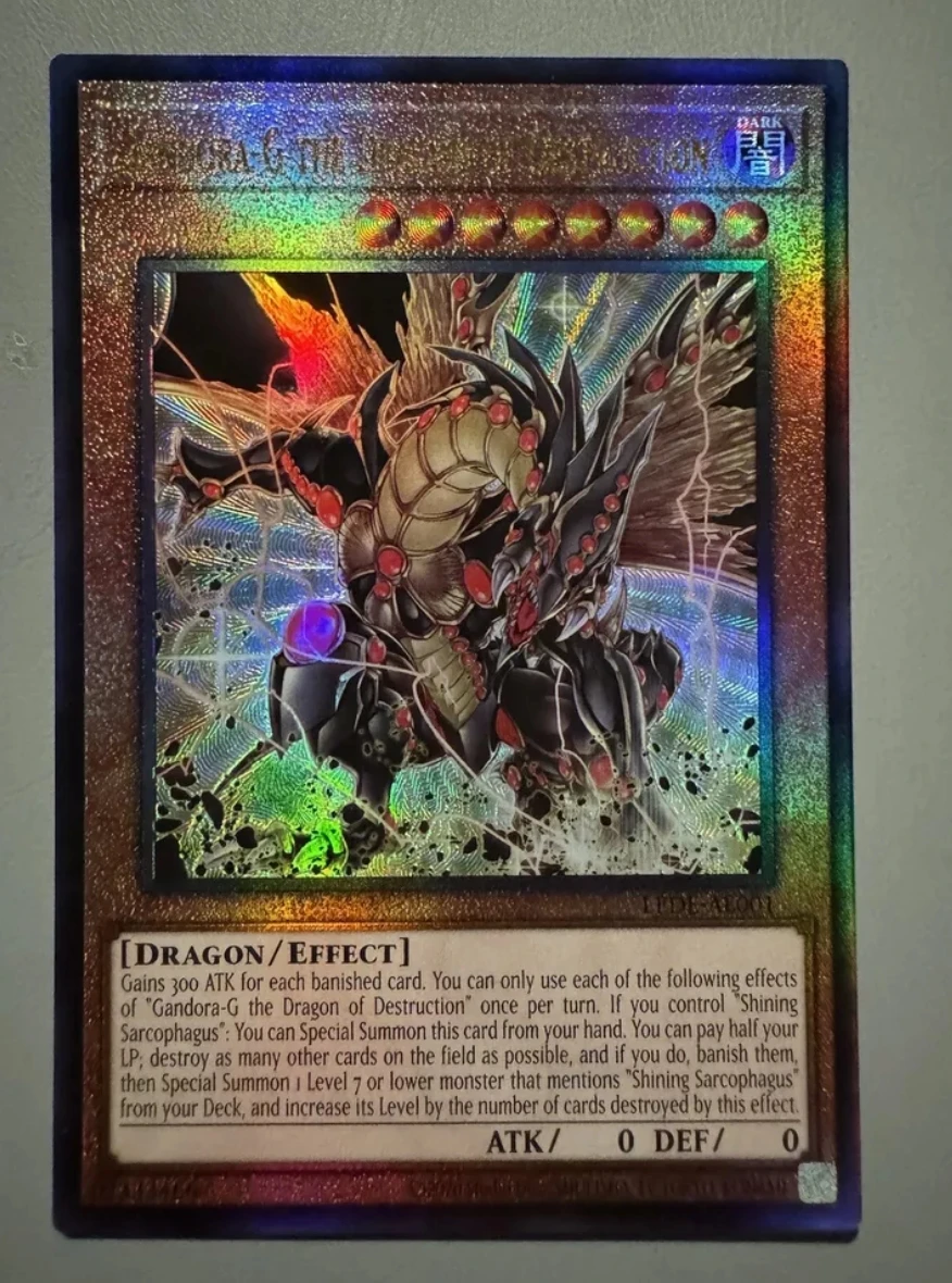 

Yugioh KONAMI Duel Monsters LEDE-AE001 Gandora-G the Dragon of Destruction Ultimate Rare Asian English Collection Mint Card