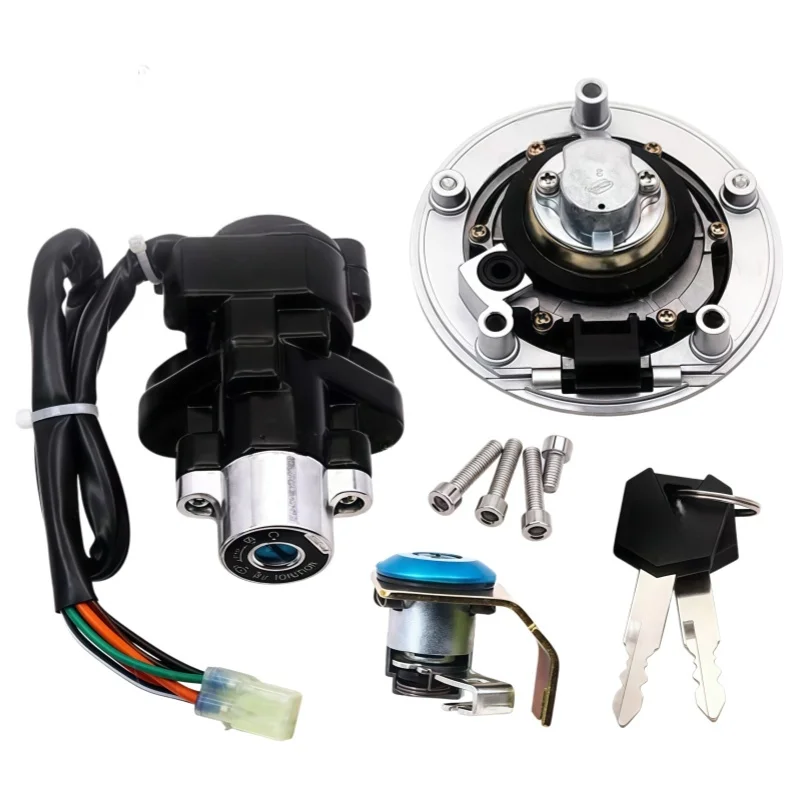 Motorcycle Oil Fuel Tank Gas Cap Key Kit Ignition Switch Lock with 2 Key for Suzuki GSF 650 1250 Bandit GSXR 650/750/1000 SV1000