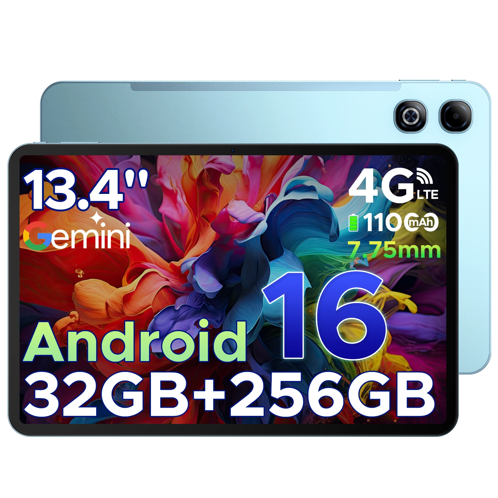 DOOGEE Tab G6 Max 2-in-1 Tablet PC Android 16 Gemini AI 13,4 inch 11000mAh Batterij 32GB(6+26) RAM 256GB ROM Widevine L1 Tablet PC 4G LTE