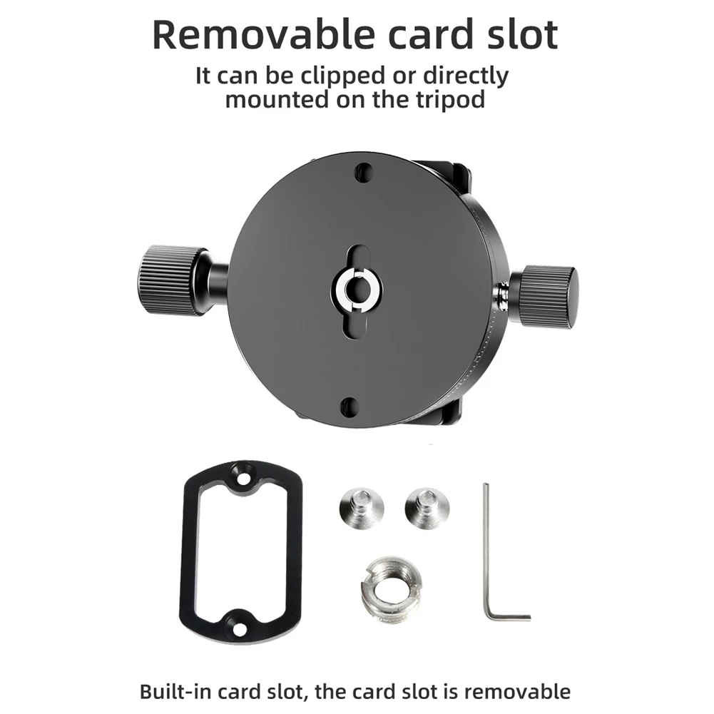 Grampo giratório panorâmico placa liberação rápida, Universal Gimbal Tripé, Fotografia câmera SLR, Base de liberação rápida