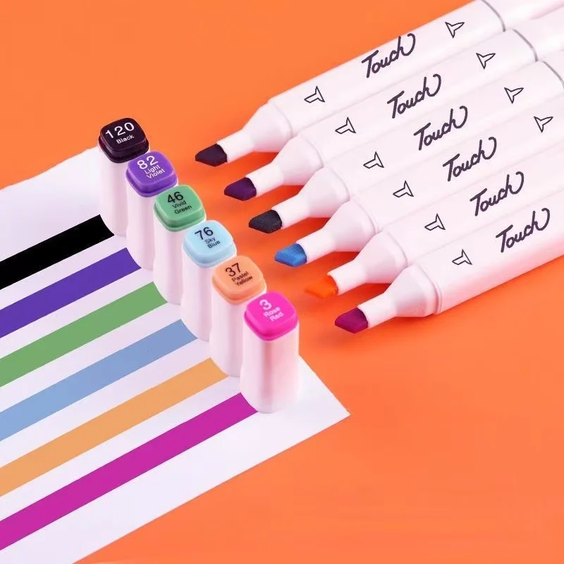 262/204/168/120/80 Colores Oily Art Marker Pen Set for Draw Sketching Oily Tip Based Markers Graffiti Manga School Art Supplies.