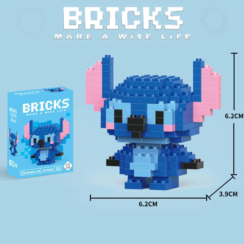 Disney Mickey Minnie Cartoon Doll Building Blocks Elsa Winnie the Pooh Stitch DIY Action Doll boys girls toys birthday gifts