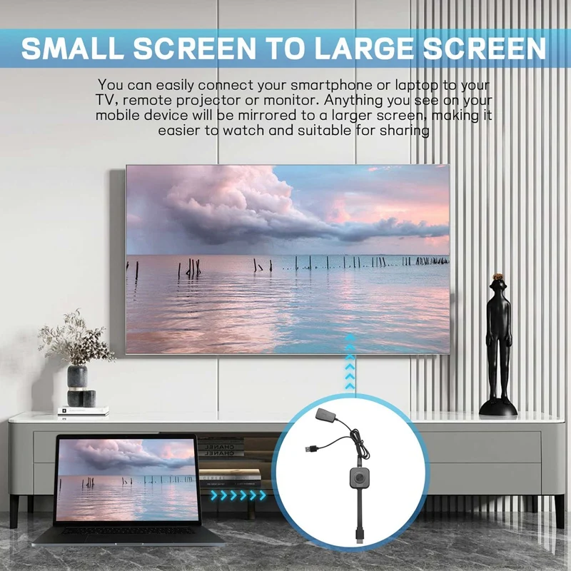 شاشة واي فاي Dongle تلفزيون متوافق مع Dongle ، عصا تلفزيون P ، أندرويد ، Netflix ، Youtube ، iOS ، Mac