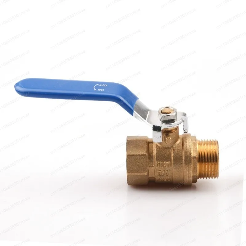 Copper rod manual gas inner and outer wire ball valve Lao Luo blue long handle brass