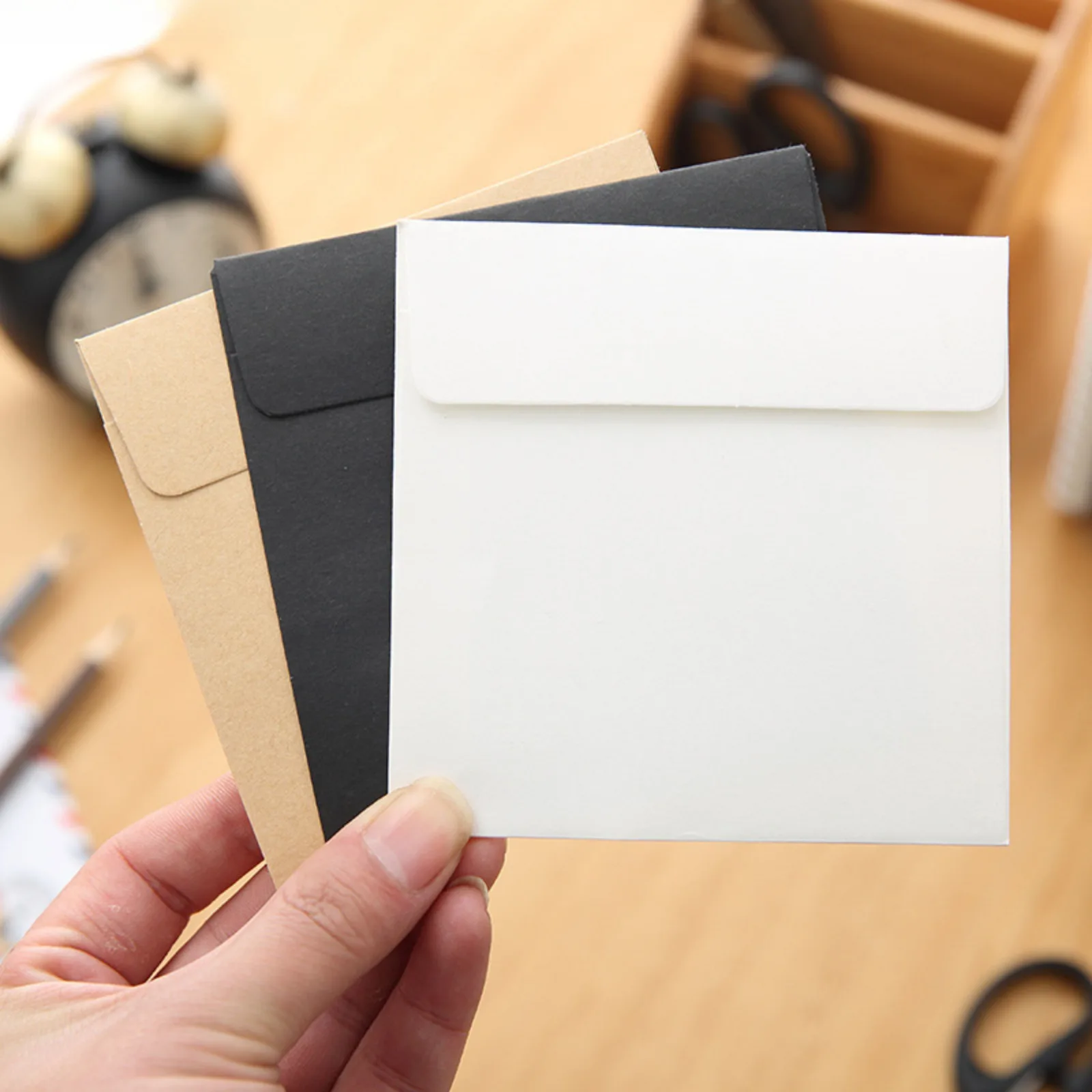 10pcs 10*10cm Square Creative White Black Color Envelope for Card Letter Paper Gift Mini Envelopes