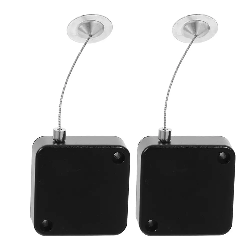 

2Pcs Retractable Lock Security Lanyard AntiTheft Pull Box Tablet Key Holder Plastic Display Gaming Controller