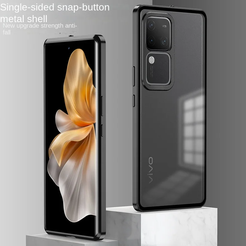 

Premium Acrylic&Metal Border Detachable Back Cover For vivo S18e Military Fall prevention Phone Case 6.67 inch For vivo S18e