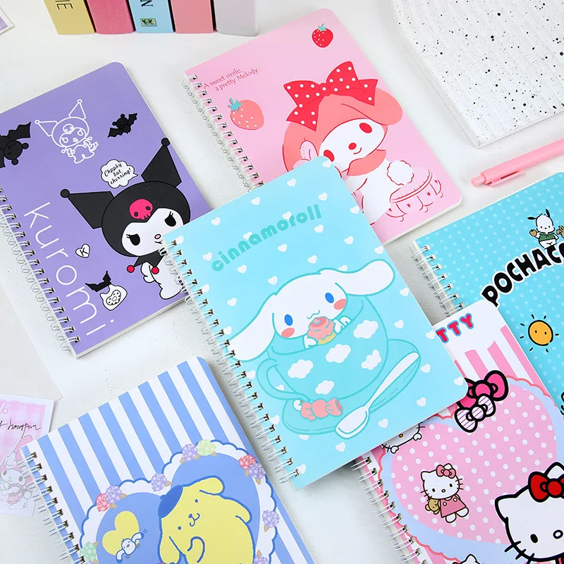 

Sanrio Hello Kitty Notebook Kawaii Mymelody Kuromi A5 Coil Book Workbook Cartoon Student Notebook School Supplies Holiday Gift