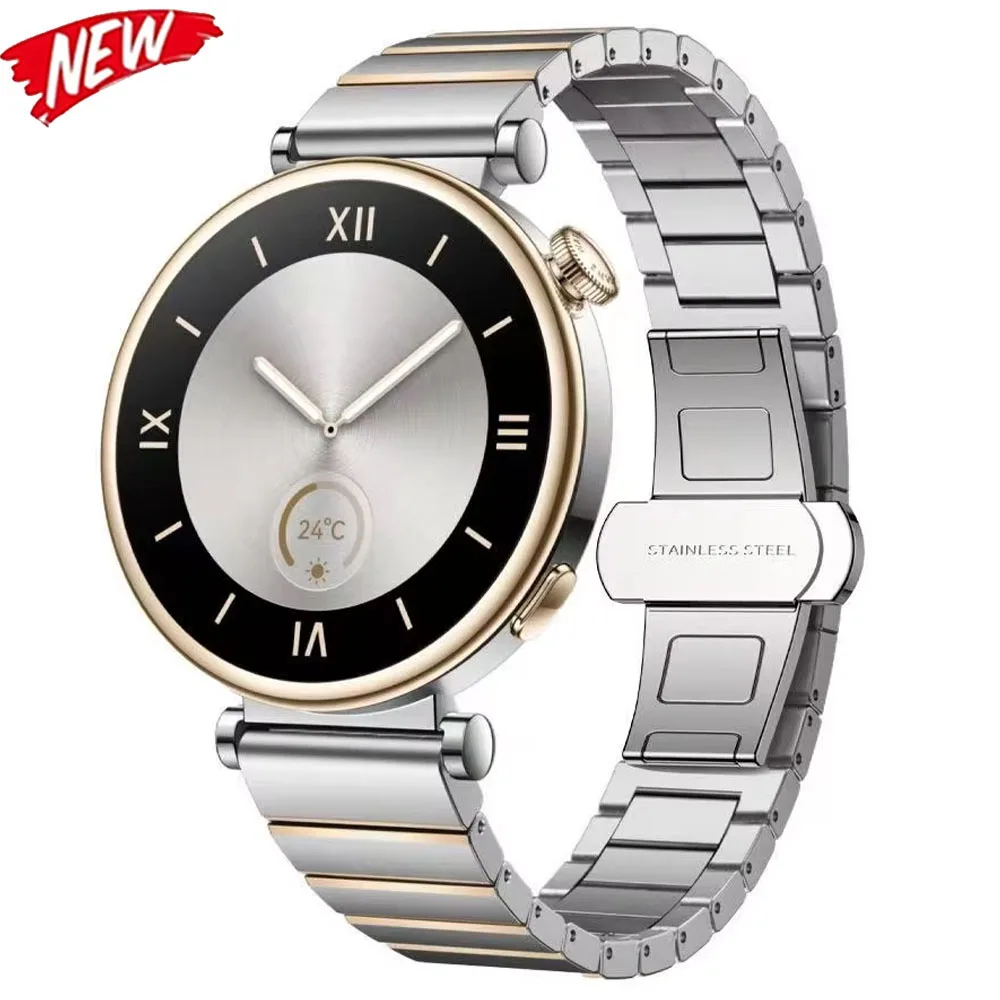 

18mm Stainless Steel Watchband For Huawei Watch GT5/GT4 41mm GT5 Pro 42mm Metal Women Bracelet Belt Huawei Watch GT6 41mm Band