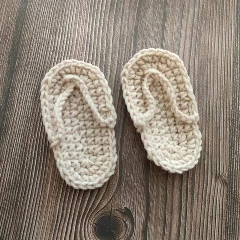 Newborn Photography Props Crochet Set Multicolors Slippers Handmade Knitted Slippers Set DIY Studio Accessories 10 Color