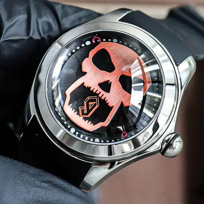 Skull Bubble Watch Fully Automatic Men's Mechanical Watch Luminous Waterproof Design Large Dial