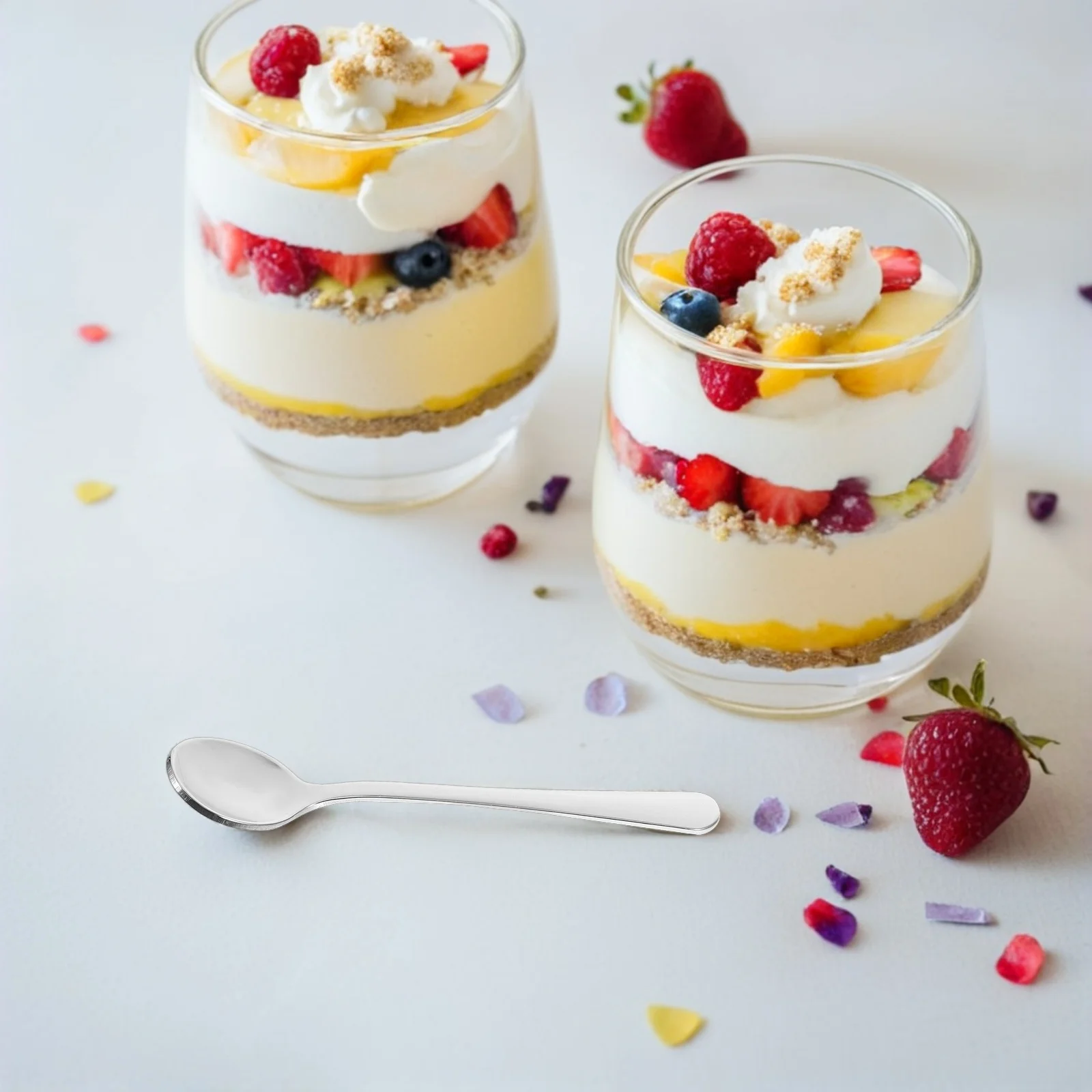 

12pcs Stainless Steel Mini Dessert Spoons 304 Coffee Measuring Spoon For Tea Ice Cream Yogurt Spice Seasoning Kitchen Utensils