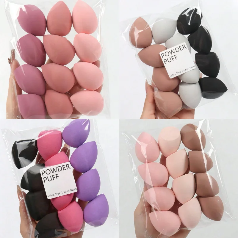 12Pcs Medium Teardrop Beauty Sponge Super Soft Makeup Blender Wet Dry Dual Use Cushion Powder Puff Multicolor Cosmetic Sponge Fo
