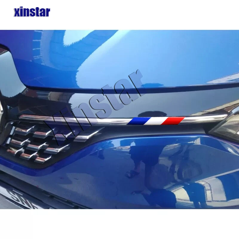 Car Front French Flag Vinyl Sticker Decal For Renault Clio MK4 1.5 dCi TCE Energy Dynamique MediaNav RS