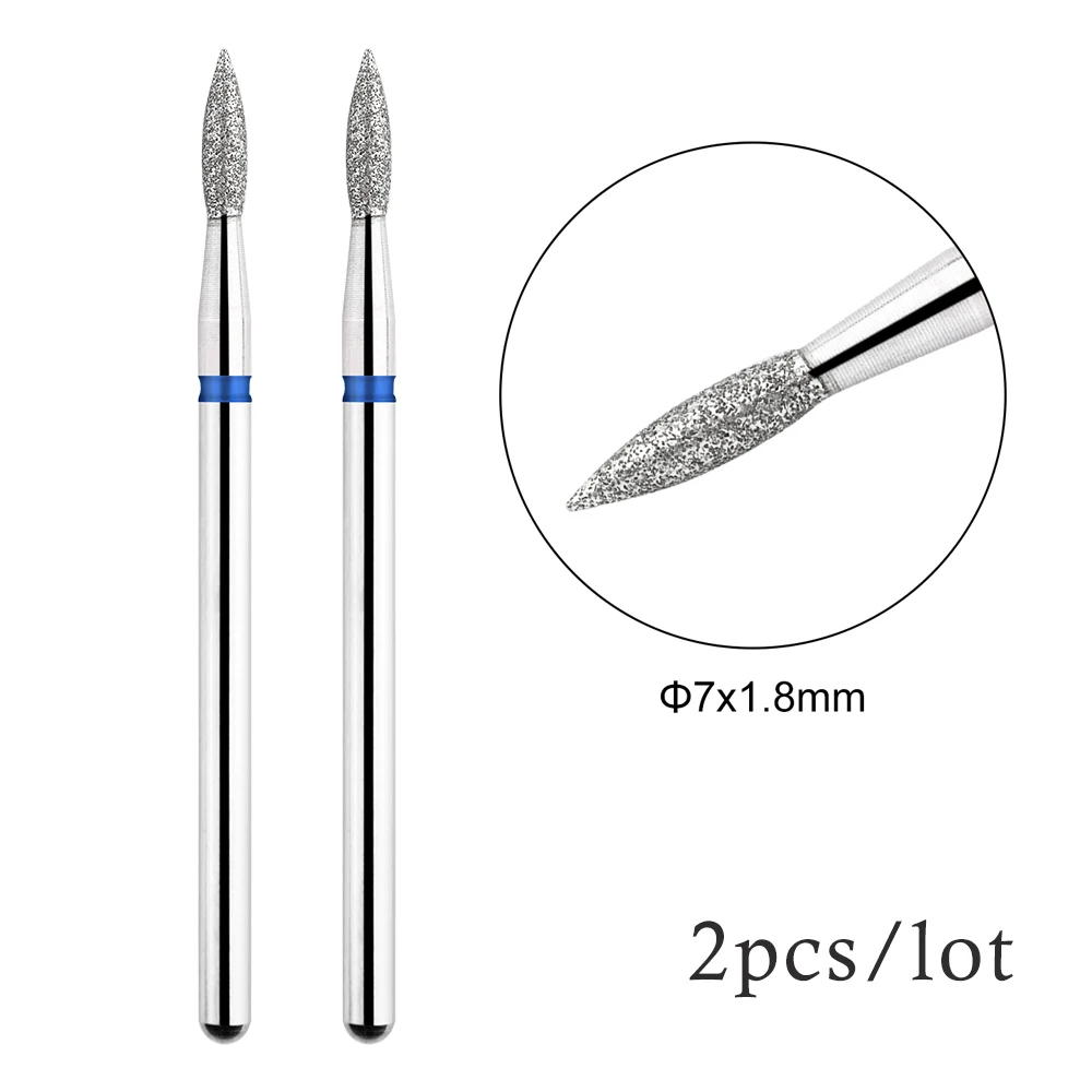 Brocas para furadeira elétrica, acessórios de manicure e manicure, rebarba de cutícula rotativa, 3/32 inch, conjunto de 2 peças