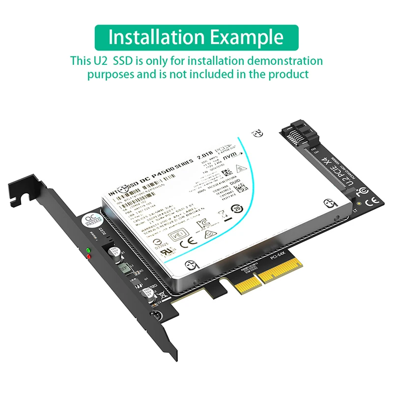 데스크탑 PC용 라이저 확장 어댑터 카드, 인텔 2.5 인치 NVMe U.2 SSD용, U2 to PCIe 3.0 X4, PCI Express 4X to U.2 SFF-8639 어댑터