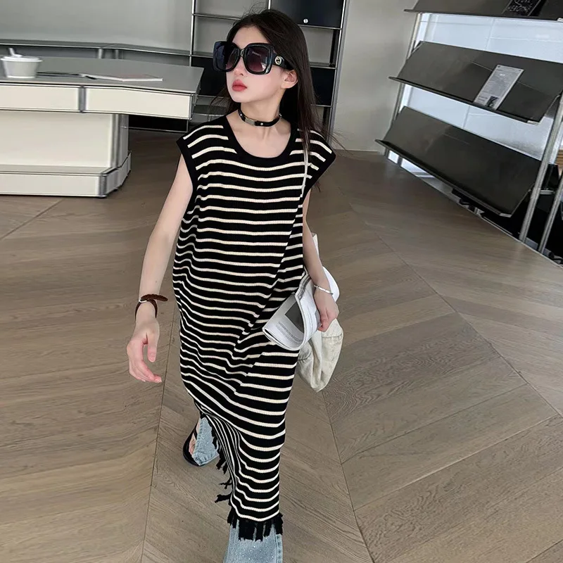 

Girls Dress Summer Children's Skirt Summer 2025 New Foreign Style Women's Older Children's Women's Clothing Girls Summer Dress