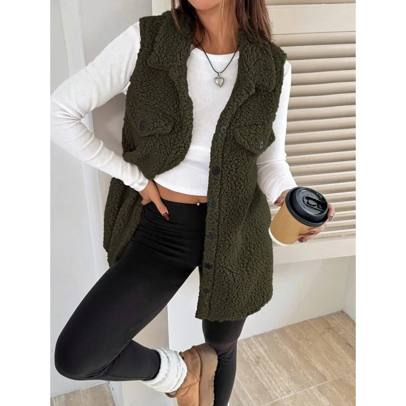 

Lamb Fur Vest Women's Fashion Spring 2026 Inner Wear Artificial Sheepskin Vest Regular Length Other Material 100%