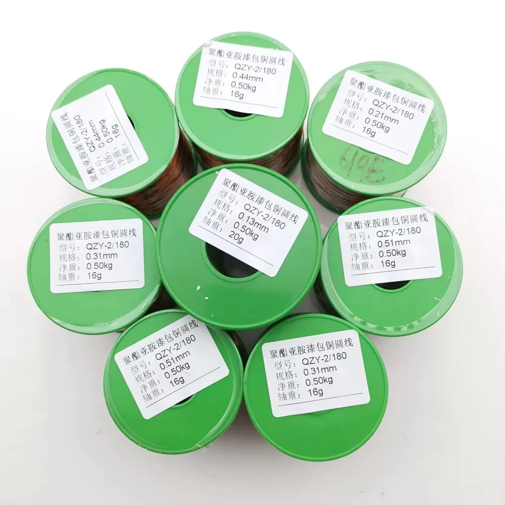 1roll 500g Copper Winding Wire Copper Wire 0.13mm~1.5mm Cable Copper Wire Magnet Wire copper lacquer wire Enameled QZY-2/180℃
