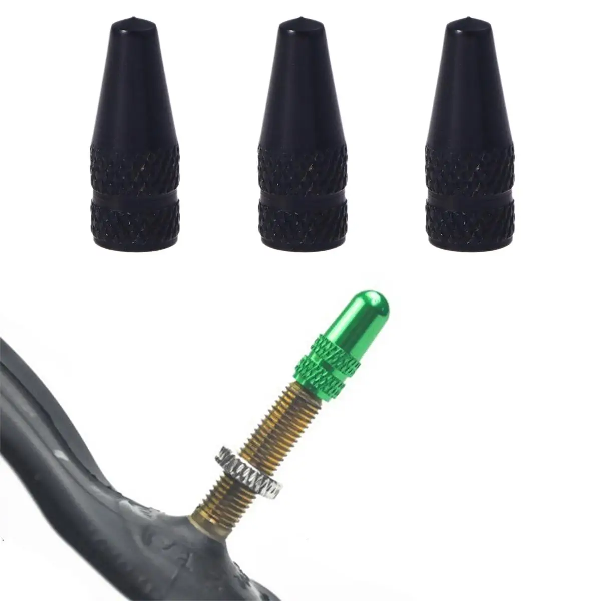 

6 pcs French Style Aluminum Alloy Bike Tire Valve Caps for Bicycle Mountain Roadbike Anti Rust Standard Thread Easy Install