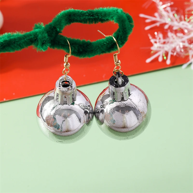 Fashion Christmas Ball Drop Earrings for Women Girls New Year Party Festival Jewelry Gifts