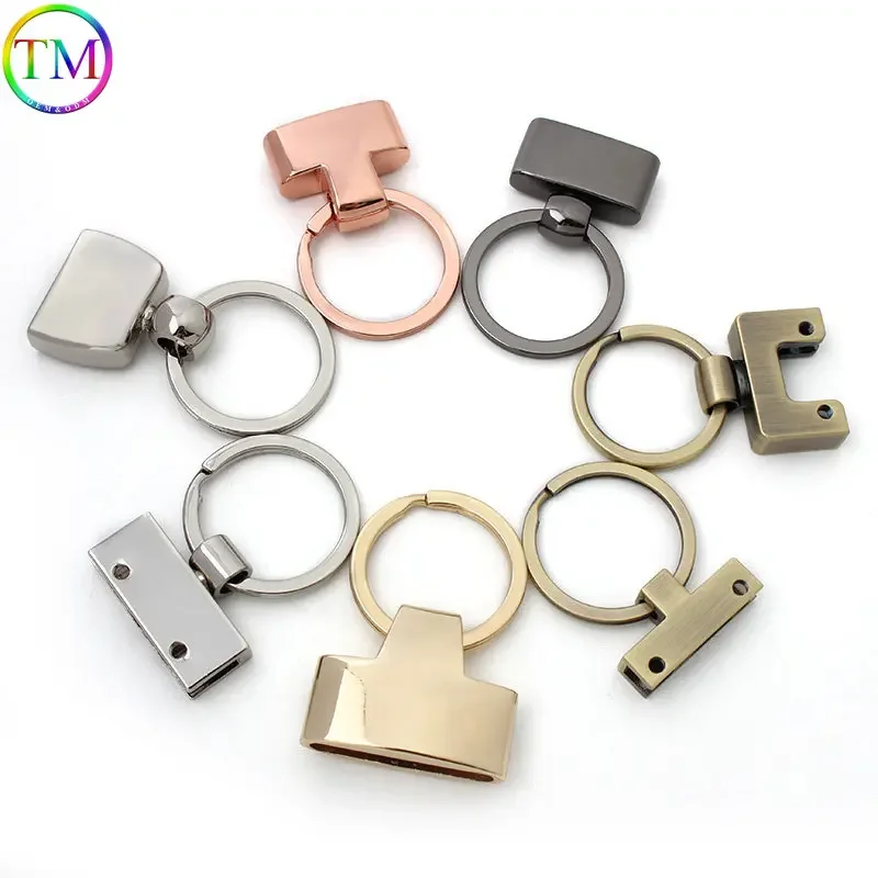 10-50 Pieces High Quality Metal Key Ring T-Shape Key Fob With Split Key Rings,Key Fob Hardware Keychain Hardware Accessories Key