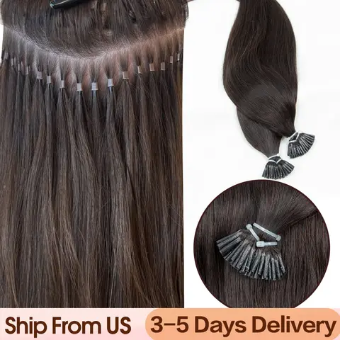 MRS HAIR I Tip Hair Extensions Real Human Hair Pre Bonded Micro Beads Hair Capsules Microlink Capsules Hair