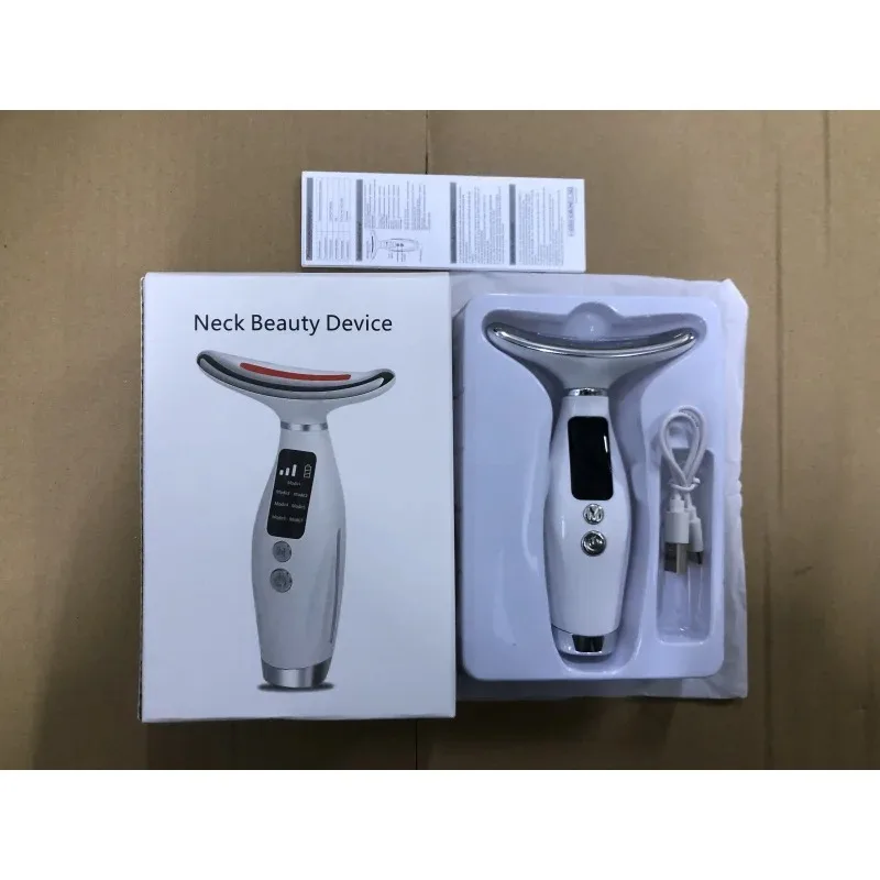 Neck Face Lifting Massager 7 Colors Light LED Photon Therapy Skin Tighten Wrinkle Remove Heating Vibration Massage Beauty Device gallery 7