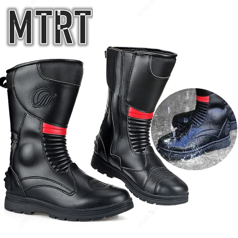 

Motorcycle Boots Men's Waterproof Wear-resistant Breathable Road Motorcycle Shoes Long-distance Cycling Anti-fall Shoes