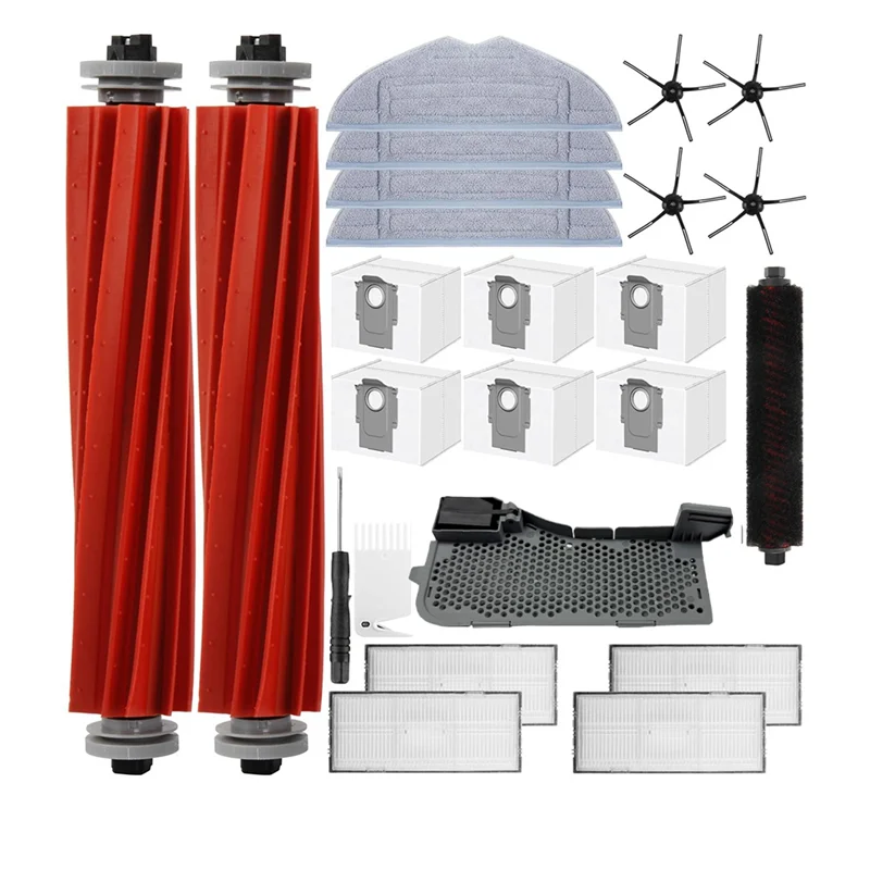 LITE-Per Roborock S7 Pro Ultra Maxv Ultra Robot Aspirapolvere Accessori Sacchetti per la polvere Mop Panno Filtro Hepa Spazzole laterali principali