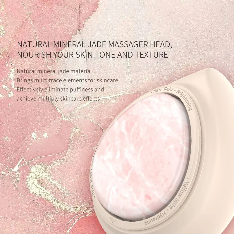 Beauty Salon Facial Tool Led Light Therapy Jade stone beauty device Sonic Vibration Heated Jade Face massager device