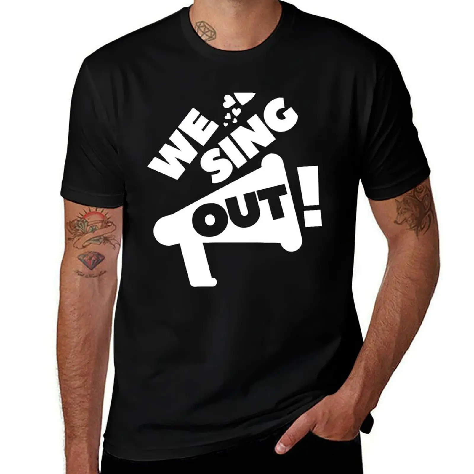 WE SING OUT! OK01 T-Shirt vintage t shirts oversized graphic tee shirt heavyweight t shirts for men