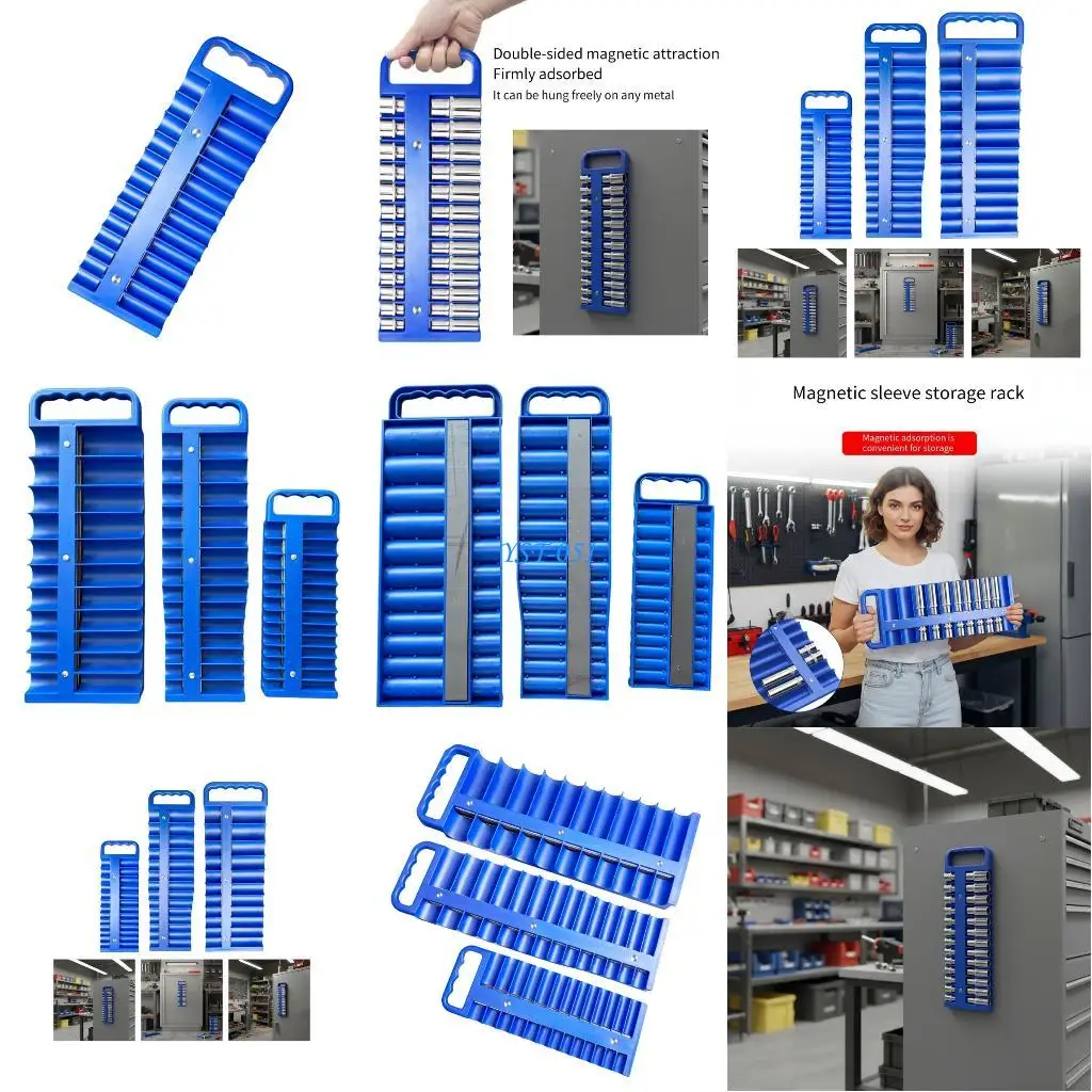 E15A 耐衝撃性プラスチックソケットホルダー磁気収納ケースポータブルツールボックス インチ/3/8 インチ/1/4 インチドライブソケット