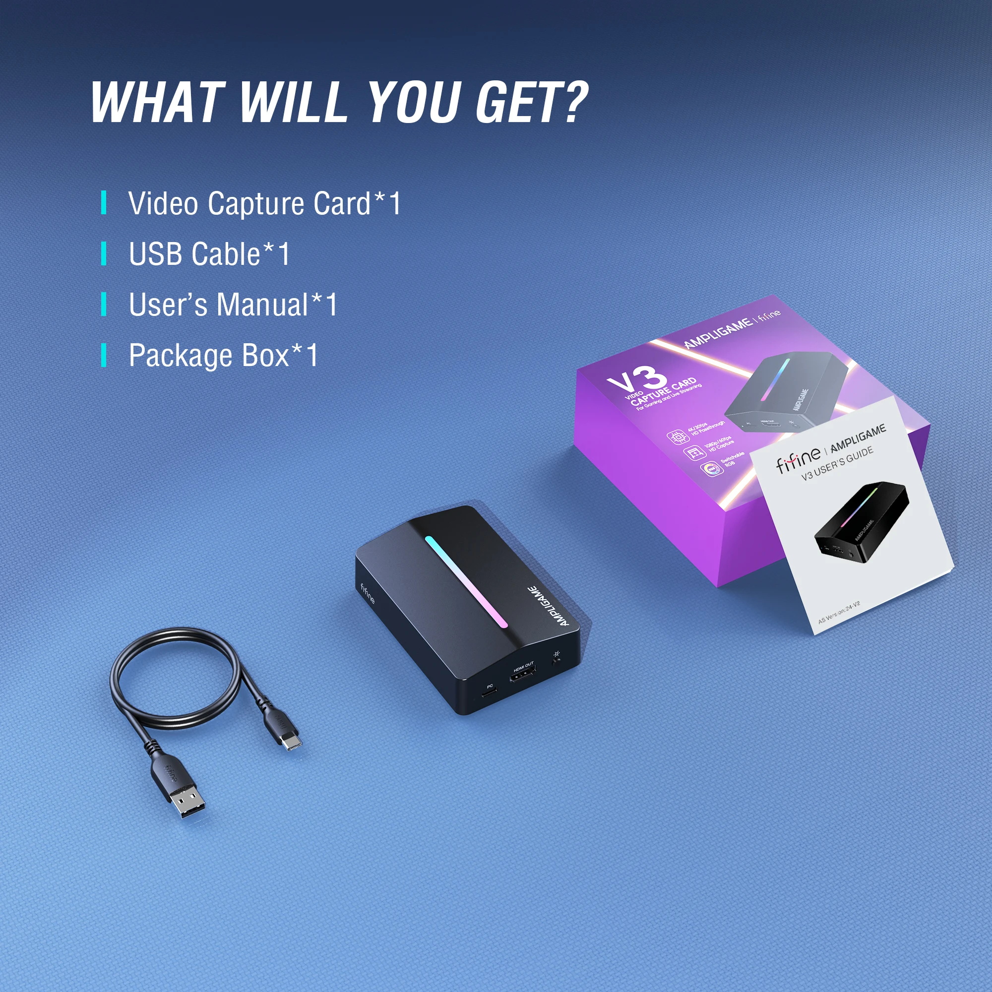 Guermok Carte de capture vidéo, USB 3.0 HDMI vers USB C, 4K 1080P60FPS Appareils de capture pour jeux vidéo en direct, enregistreur vidéo, pour système Windows Mac OS PS4/5, Xbox Steam OBS