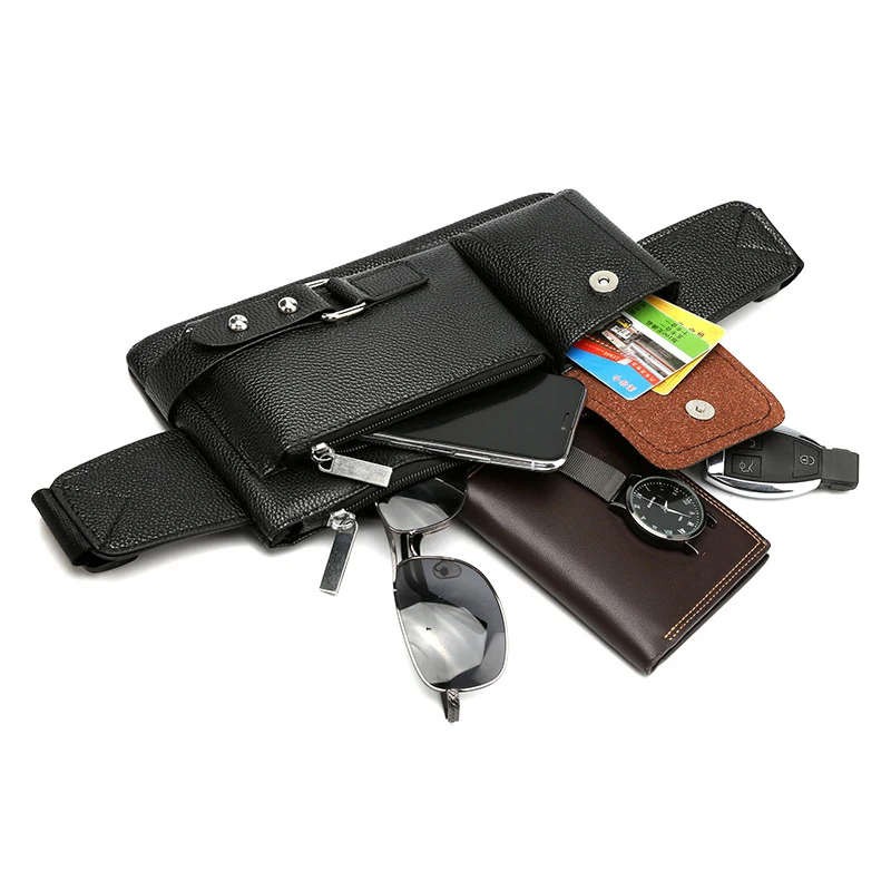 حقيبة جلدية متعددة الوظائف متقاطعة مع الجسم ، حقيبة ضيقة ، حقيبة ساعي البريد ، حقيبة خصر على الصدر ، وسادة غير رسمية ، جودة الموضة